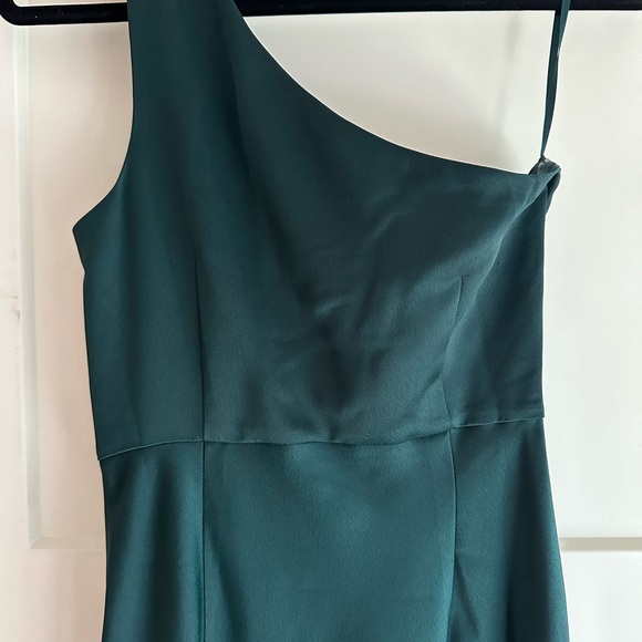 BHLDN Dylan One-shoulder Satin Slit Gown - Picture 4 of 4